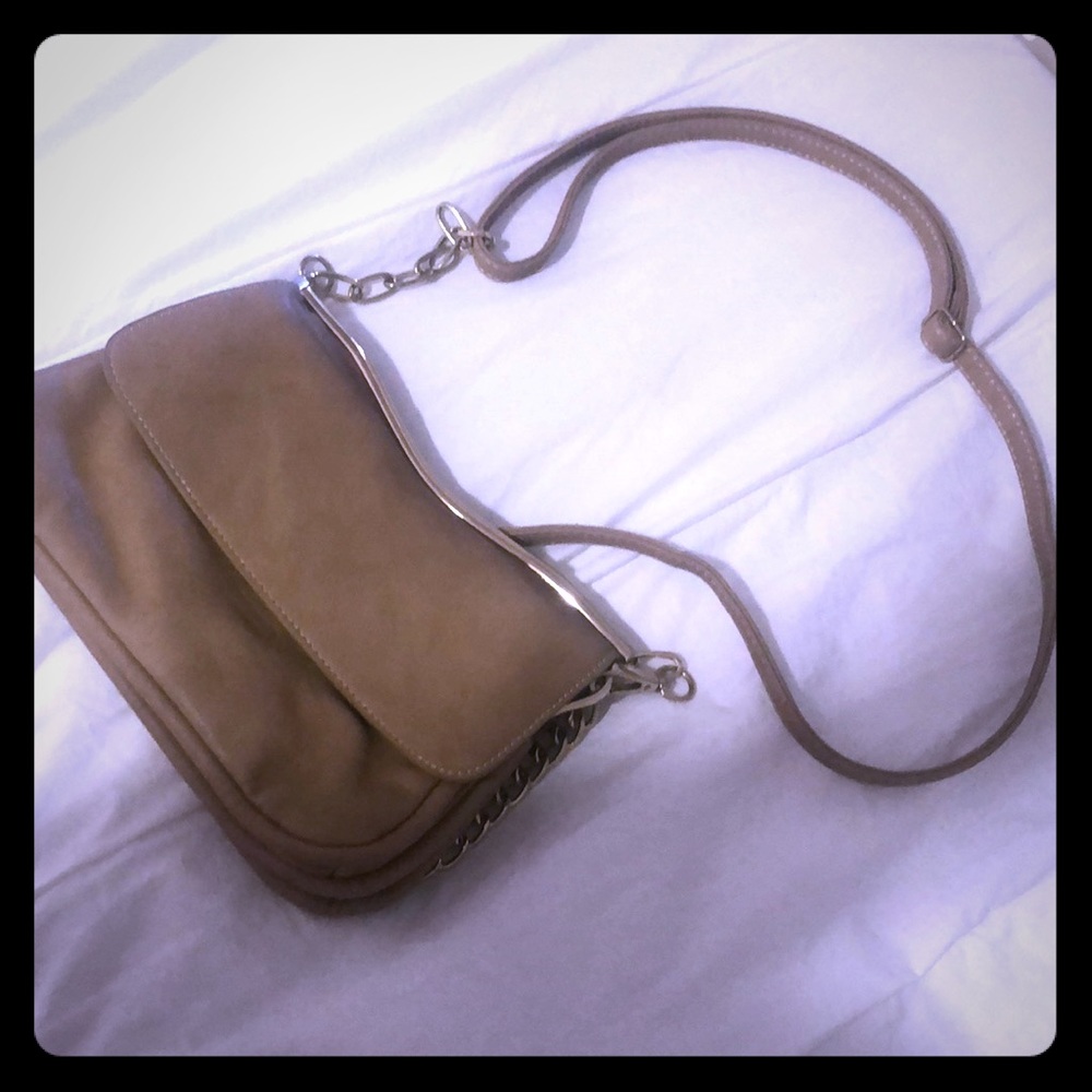 Brown leather cross body purse